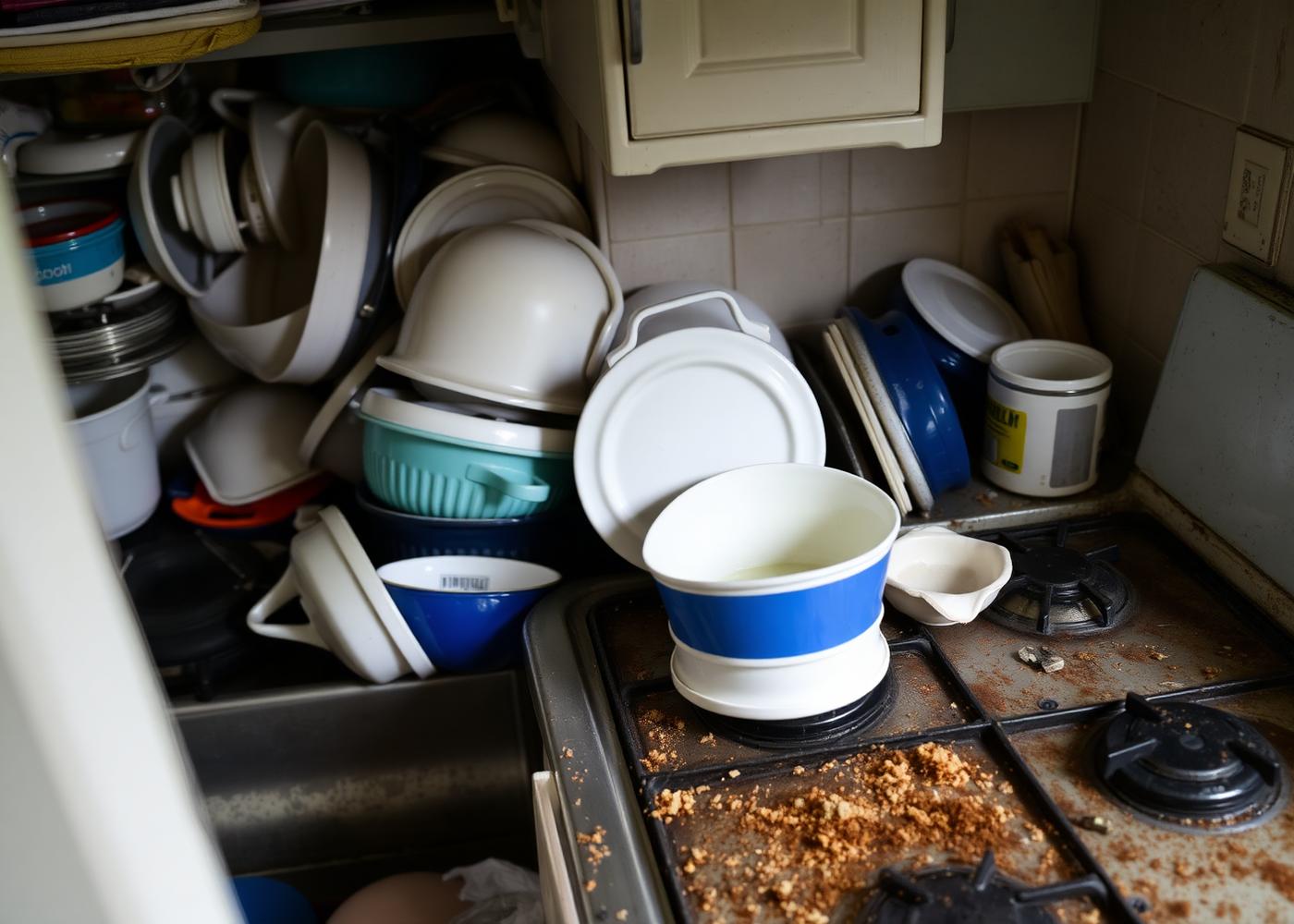 Kitchen before professional deep cleaning